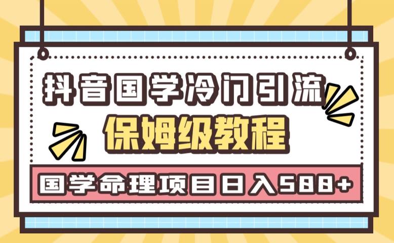 日引流50+,轻松日入500+,抖音国学玄学神秘学最新命理冷门引流玩法,无脑操作【揭秘】