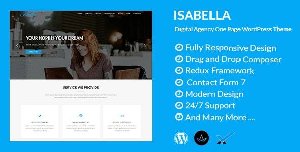 Isabella v1.7 - 数字机构一页 WordPress 主题