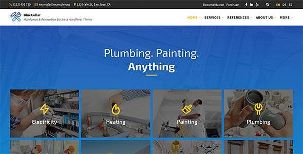 BlueCollar v2.7.8 - 勤杂工和装修商业 WordPress 主题