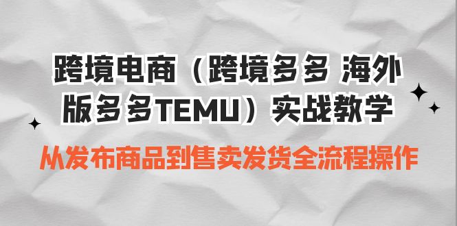 图片[1]-跨境多多TEMU全套实战教程：从商品发布到发货全流程掌握-云上仙人资源网