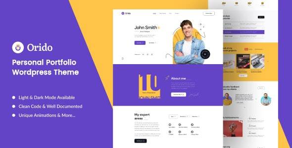 Orido v1.0 - 个人作品集 WordPress 主题