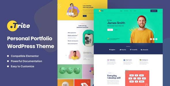 Trito v1.0.0 - 个人作品集 WordPress 主题