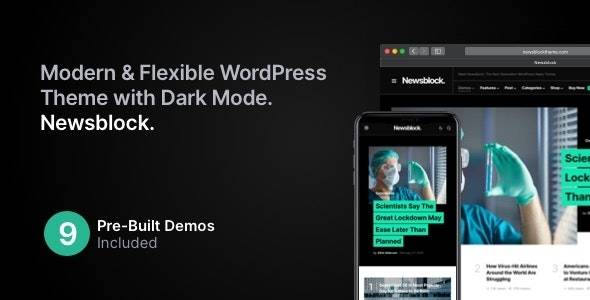 Newsblock v1.2.5 - 具有深色模式的新闻和杂志 WordPress 主题
