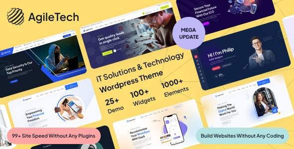 Agiletech v1.0.6 - IT 解决方案服务技术 Saas 软件启动 WordPress 主题