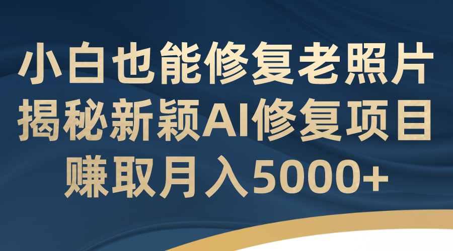 图片[1]-小白也能修复老照片！揭秘新颖AI修复项目，赚取月入5000+-云上仙人资源网
