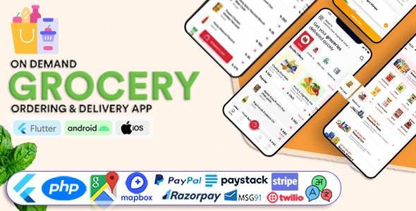 GoGrocer v1.8.0 - 带有管理面板的杂货蔬菜店送货移动应用程序