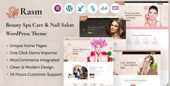 Rasm v1.0.0 – 美容水疗护理和美甲沙龙 WordPress 主题