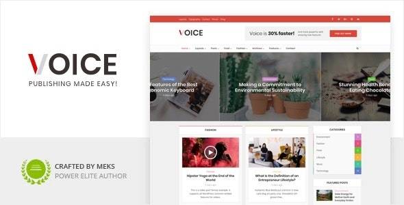 Voice v3.0.3 - 干净的新闻/杂志 WordPress 主题
