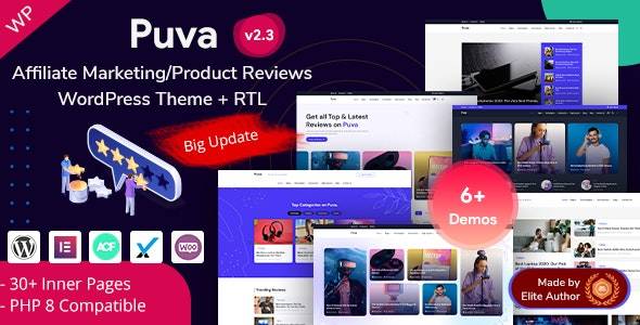 Puva v2.3 - 在线博客和附属产品评论 WordPress 主题