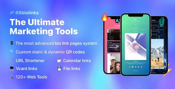 66biolinks v387.0.0 - Bio 链接、URL 缩短器和 QR 代码生成器 (SAAS)