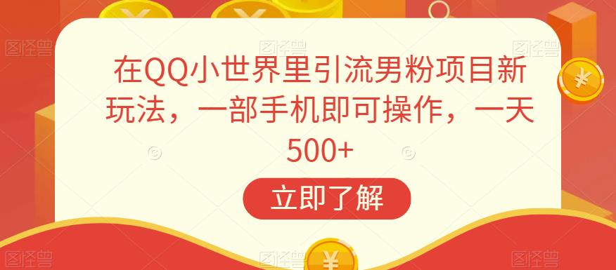 在QQ小世界里引流男粉项目新玩法，一部手机即可操作，一天500 【揭秘】