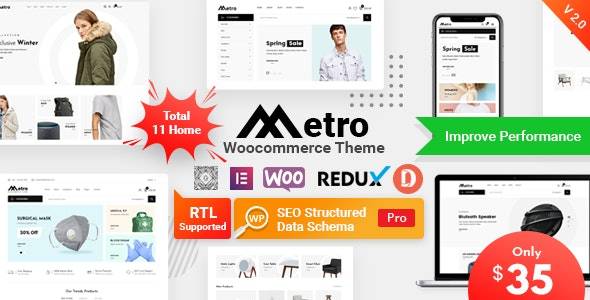 Metro v2.7 - 最小的 WooCommerce WordPress 主题