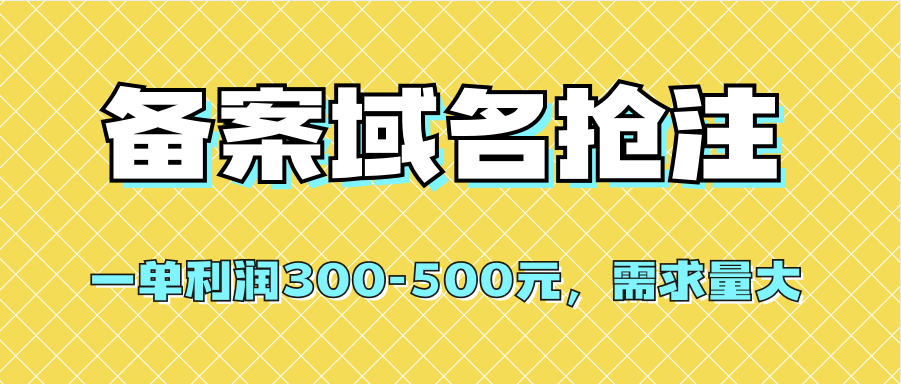 图片[1]-【全网首发】备案域名抢注，一单利润300-500元，需求量大-云上仙人资源网