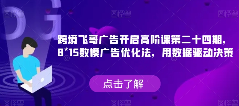 跨境飞哥广告开启高阶课第二十四期,8*15数模广告优化法,用数据驱动决策