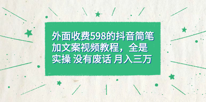 图片[1]-外面收费598抖音简笔加文案教程，全是实操 没有废话 月入三万（教程+资料）-云上仙人资源网