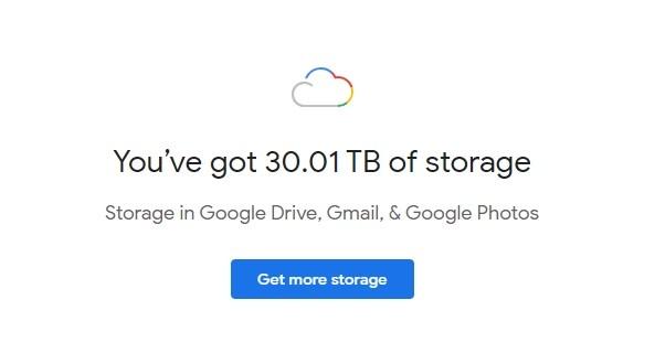 [漏洞] Google One 2090 年之前免费使用 30TB存储