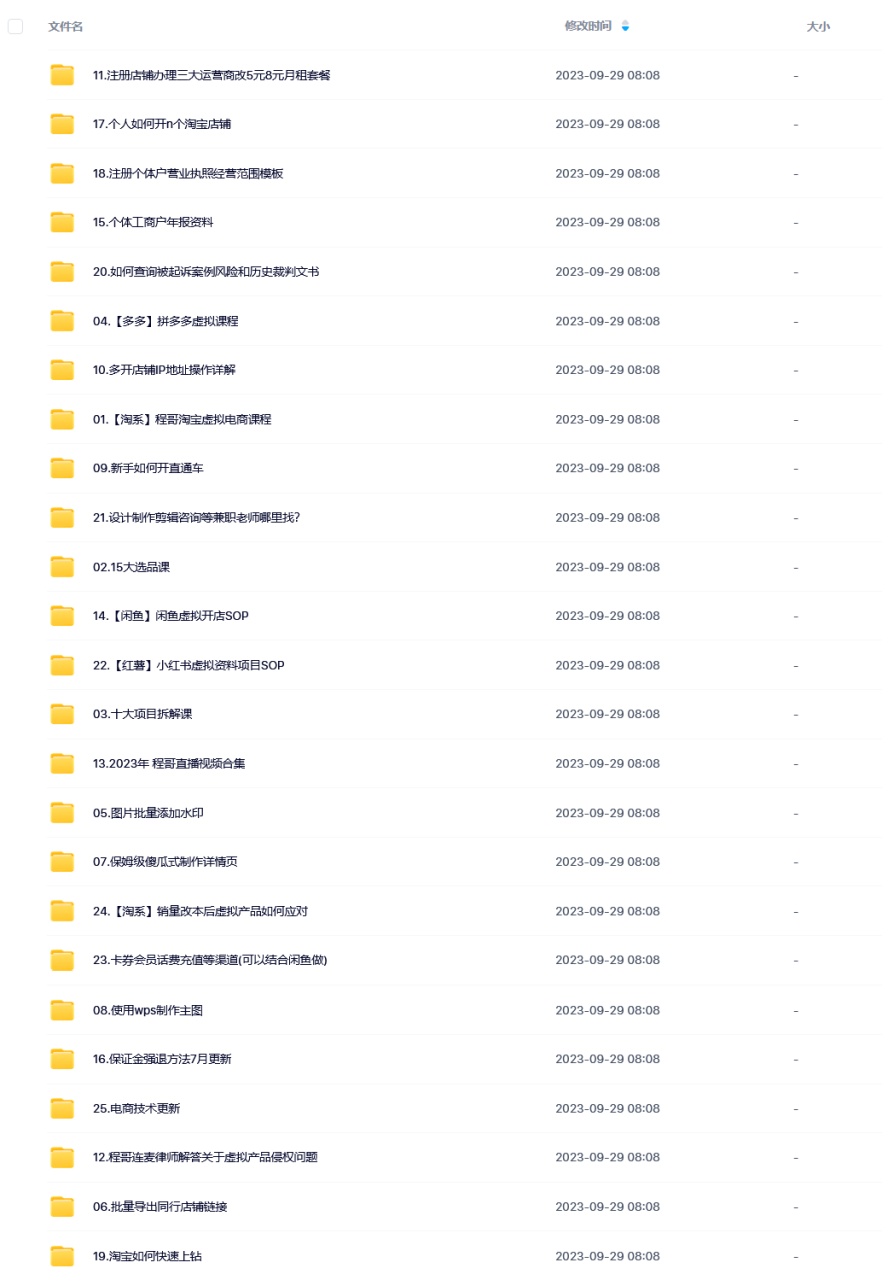 程哥·虚拟电商信息圈，2023年程哥淘宝虚拟电商课程