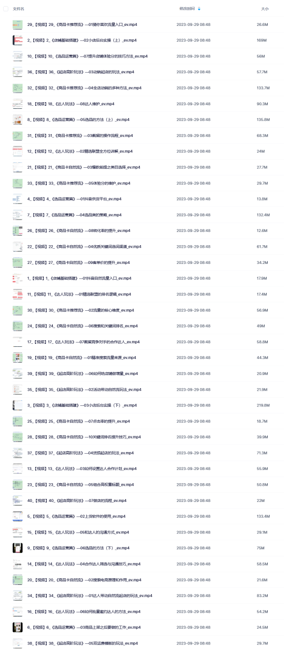 沐网商·抖店商品卡运营实战课（百度网盘）