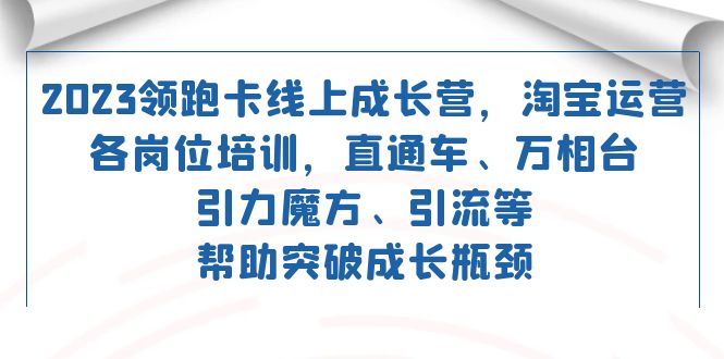 图片[1]-2023领跑·卡 线上成长营 淘宝运营各岗位培训 直通车 万相台 引力魔方 引流-云上仙人资源网