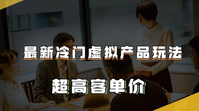 最新冷门虚拟产品玩法,超高客单价,月入2-3万+【揭秘】