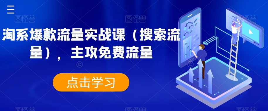 淘系爆款流量实战课(搜索流量),主攻免费流量
