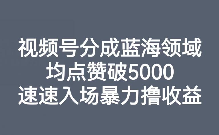 图片[1]-视频号分成蓝海领域，均点赞破5000，速速入场暴力撸收益-云上仙人资源网