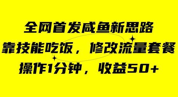 图片[1]-咸鱼冷门新玩法，靠“技能吃饭”，修改流量套餐，操作1分钟，收益50【揭秘】-云上仙人资源网