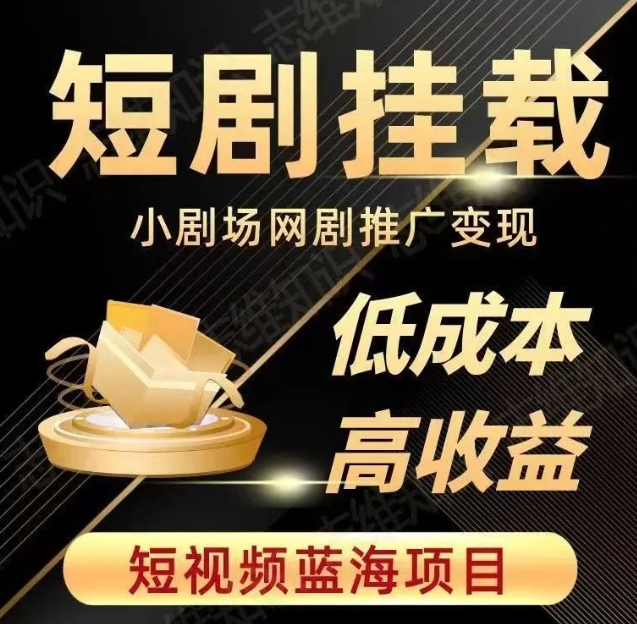 2023短视频蓝海项目,抖音快手短剧推广变现教程,低成本高收益