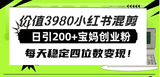 图片[1]-价值3980小红书混剪日引200+宝妈创业粉，每天稳定四位数变现！-云上仙人资源网