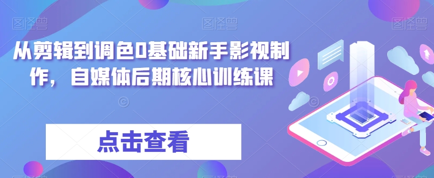 从剪辑到调色0基础新手影视制作,自媒体后期核心训练课