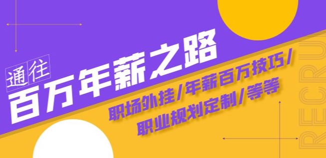 通往百万年薪之路·陪跑训练营:职场外挂/年薪百万技巧/职业规划定制/等等