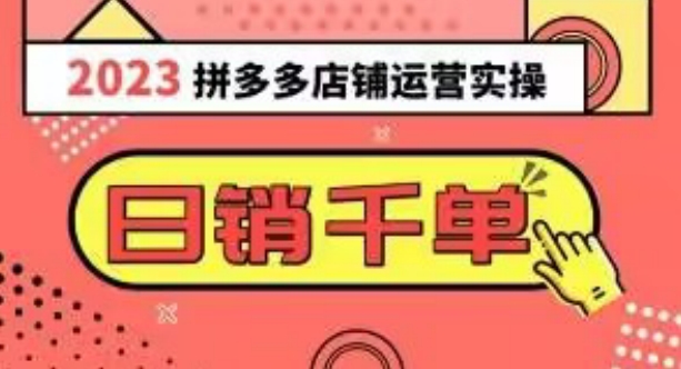 2023拼多多运营实操,每天30分钟日销1000+,爆款选品技巧大全(10节课)