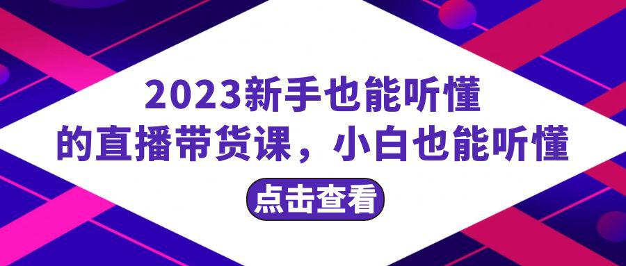 图片[1]-2023新手必学直播带货课，从流量到话术全面解析，小白也能轻松掌握，20节完整-云上仙人资源网