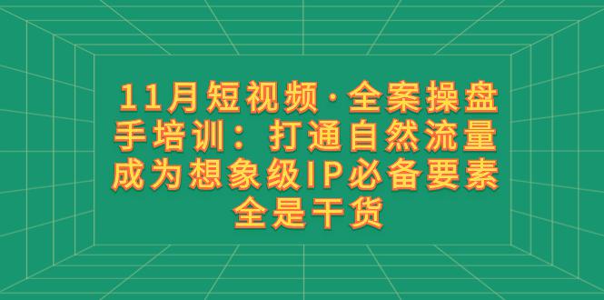 图片[1]-11月短视频·全案操盘手培训：打通自然流量 成为想象级IP必备要素 全是干货-云上仙人资源网