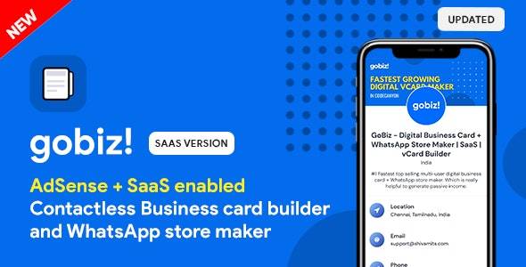 GoBiz v5.2.0 - 数字名片 + WhatsApp 商店制作工具 | SaaS | vCard Builder