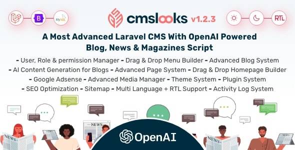 CMSLooks v1.2.1 - Laravel CMS With OpenAI Powered博客，新闻&杂志脚本