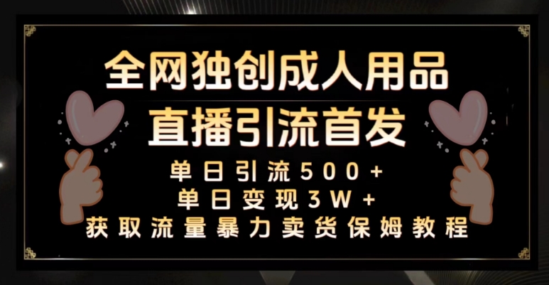 全网独创真人主播+无人直播单日引流500+,橙人用品暴力卖货单日变现3W+保姆似教学2.0【揭秘】