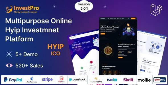 Hyip InvestPro v5.0.1 -高级HYIP & ICO投资钱包&银行平台