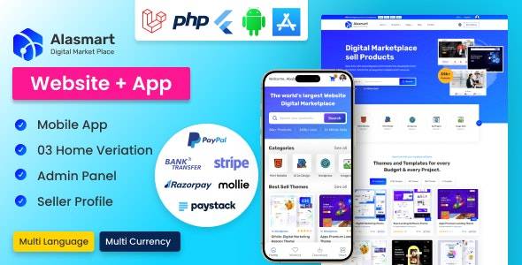 Alasmart v1.3.1 -数字产品下载市场Laravel脚本