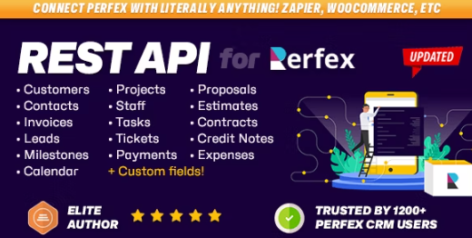 REST API module for Perfex CRM v2.0.3 - 将您的Perfex CRM与第三方应用程序连接