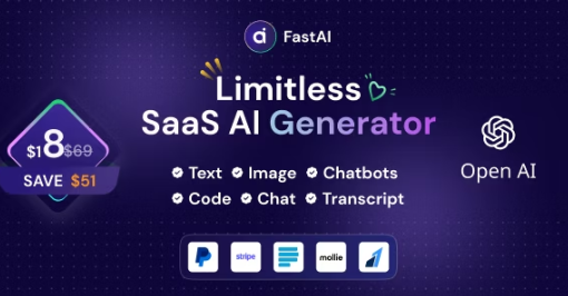 FastAi v1.5.3 - SaaS AI内容语音文本图像聊天&代码生成器