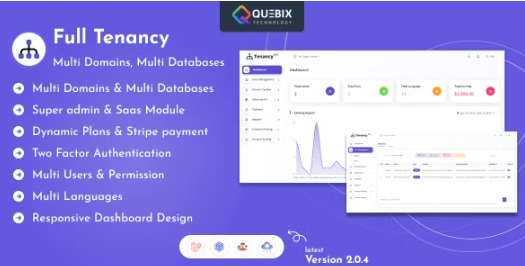 Full Tenancy v2.0.4 - 域名，数据库，用户，角色，权限和设置