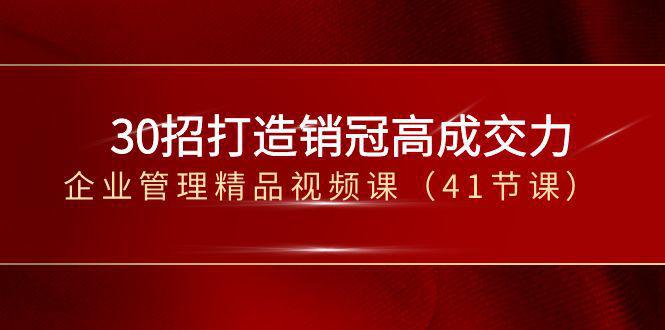 图片[1]-30招-打造销冠高成交力-企业管理精品视频课（41节课）-云上仙人资源网