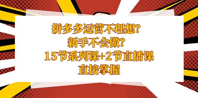 图片[1]-拼多多运营课程，新手不会做？15节系列课+2节直播课，直接掌握-云上仙人资源网