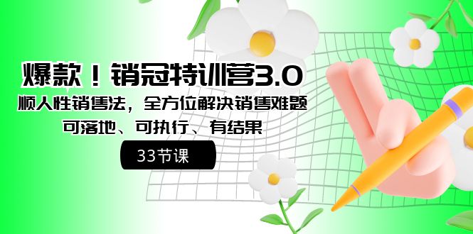 图片[1]-爆款！销冠特训营3.0之顺人性销售法，全方位解决销售难题、可落地、可执行、有结果-云上仙人资源网