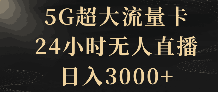 图片[1]-5G超大流量卡，24小时无人直播，日入3000+-云上仙人资源网