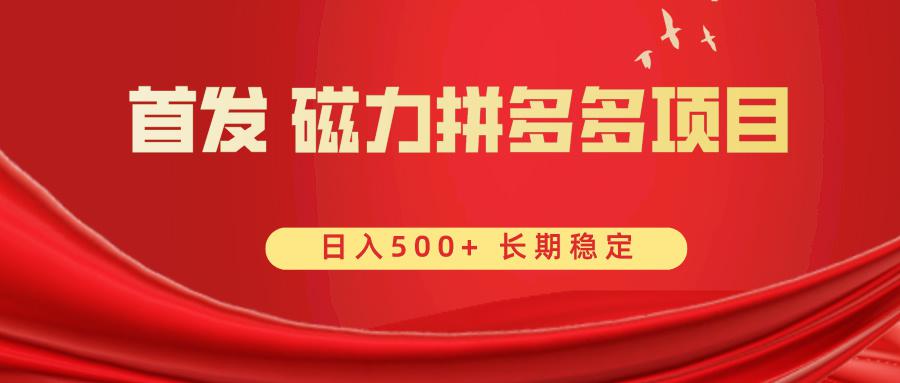 图片[1]-首发 磁力拼多多自撸 日入500+-云上仙人资源网