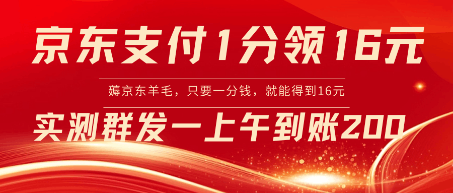 图片[1]-京东支付1分得16元实操到账200-云上仙人资源网