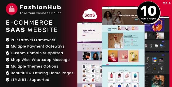 FashionHub SaaS v3.4 -无缝在线业务的电子商务网站构建器