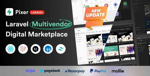Pixer v6.3.0 - React Laravel电子商务多厂商数字市场